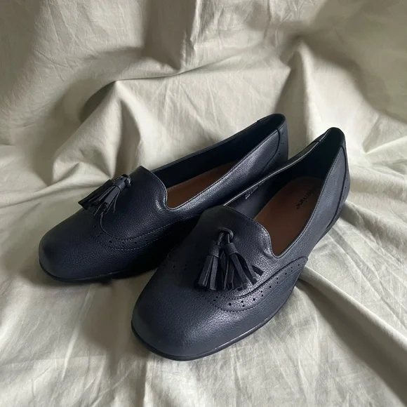 NWOB Comfort View Size 10.5 Aster Flat Slip On Navy Blue Shoes Tassels  #1601 - Picture 2 of 7